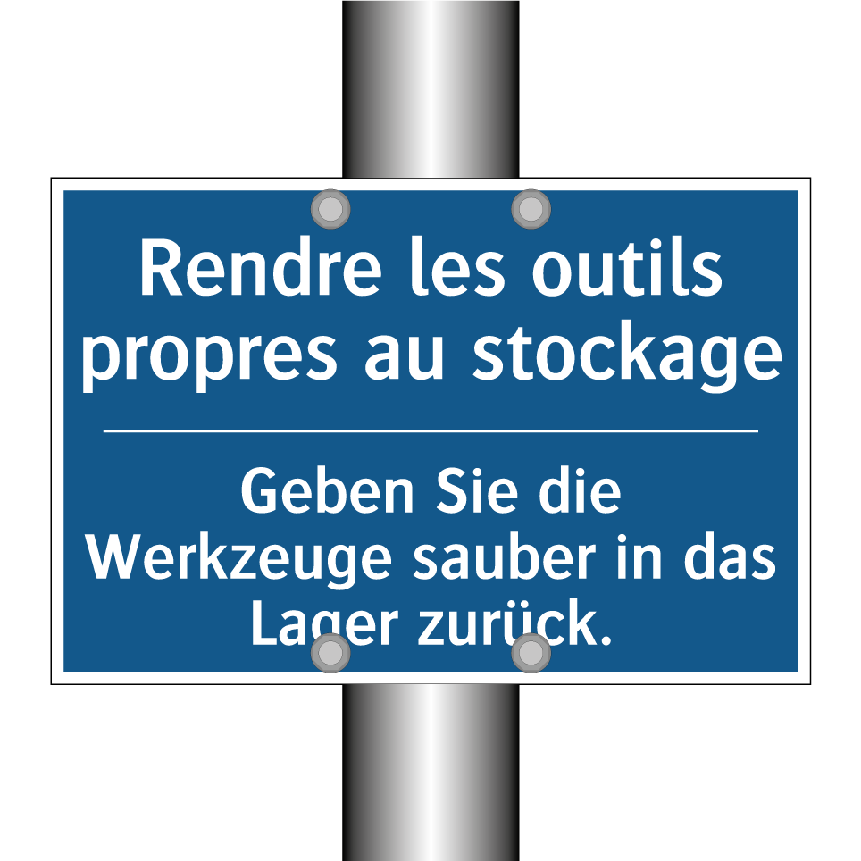 Geben Sie die Werkzeuge sauber  /.../ - Rendre les outils propres au stockage /.../