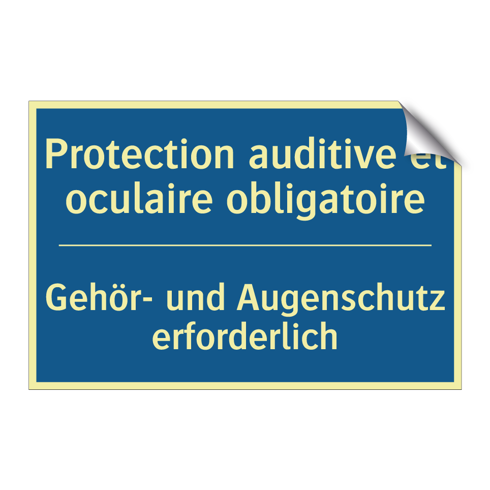 Gehör- und Augenschutz erforderlich /.../ - Protection auditive et oculaire  /.../