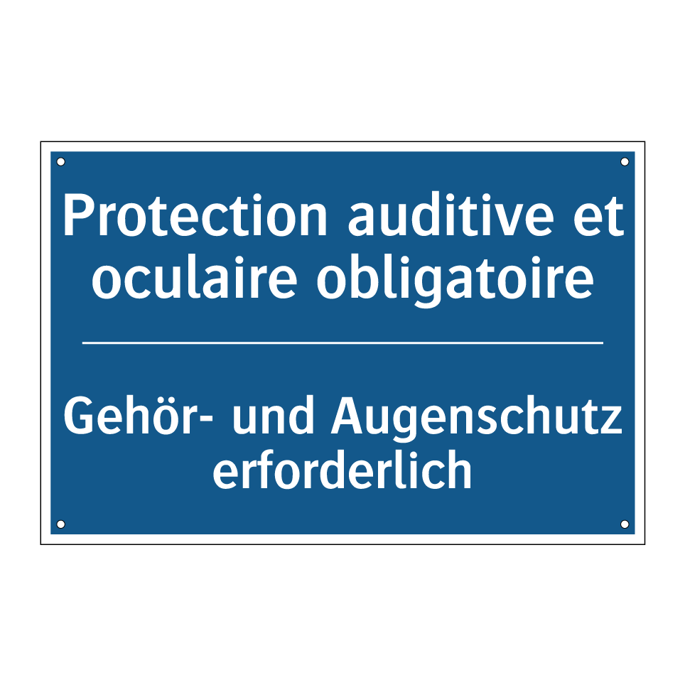 Gehör- und Augenschutz erforderlich /.../ - Protection auditive et oculaire  /.../