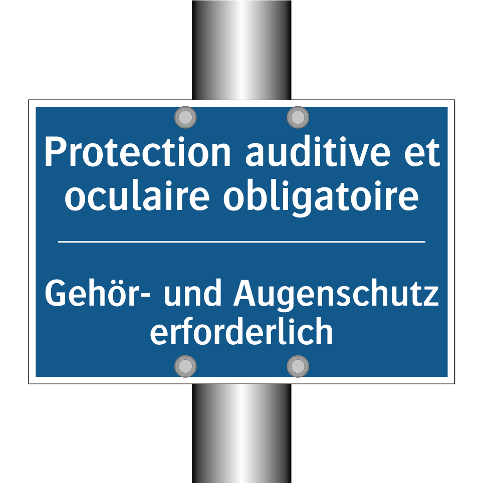 Gehör- und Augenschutz erforderlich /.../ - Protection auditive et oculaire  /.../