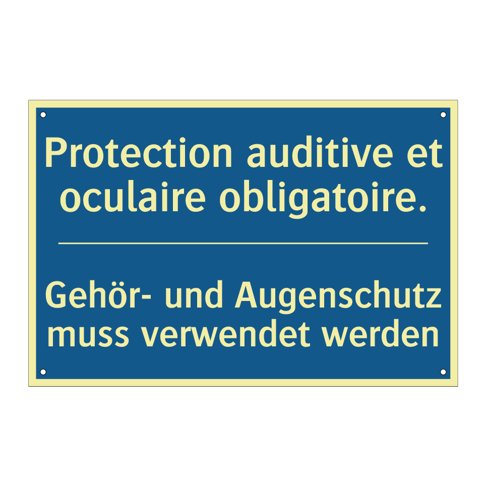 Gehör- und Augenschutz muss verwendet  /.../ - Protection auditive et oculaire  /.../