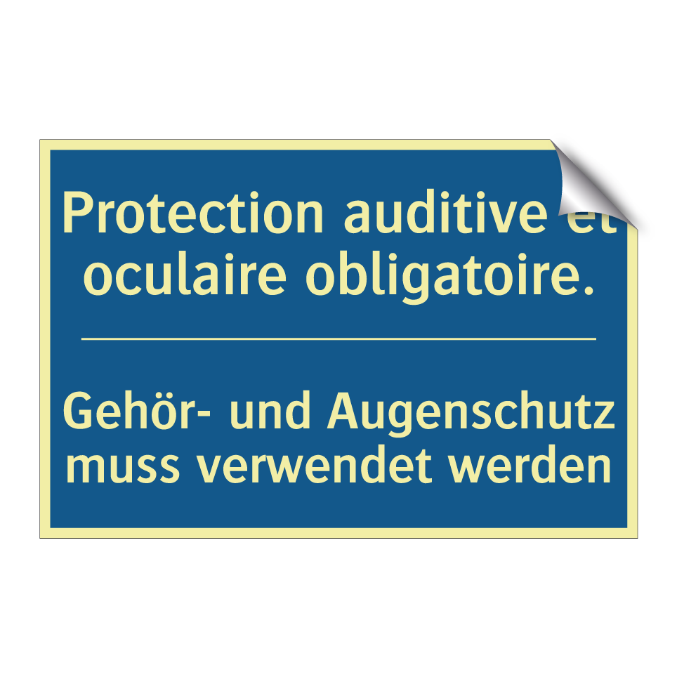 Gehör- und Augenschutz muss verwendet  /.../ - Protection auditive et oculaire  /.../
