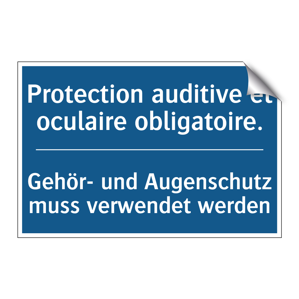 Gehör- und Augenschutz muss verwendet  /.../ - Protection auditive et oculaire  /.../