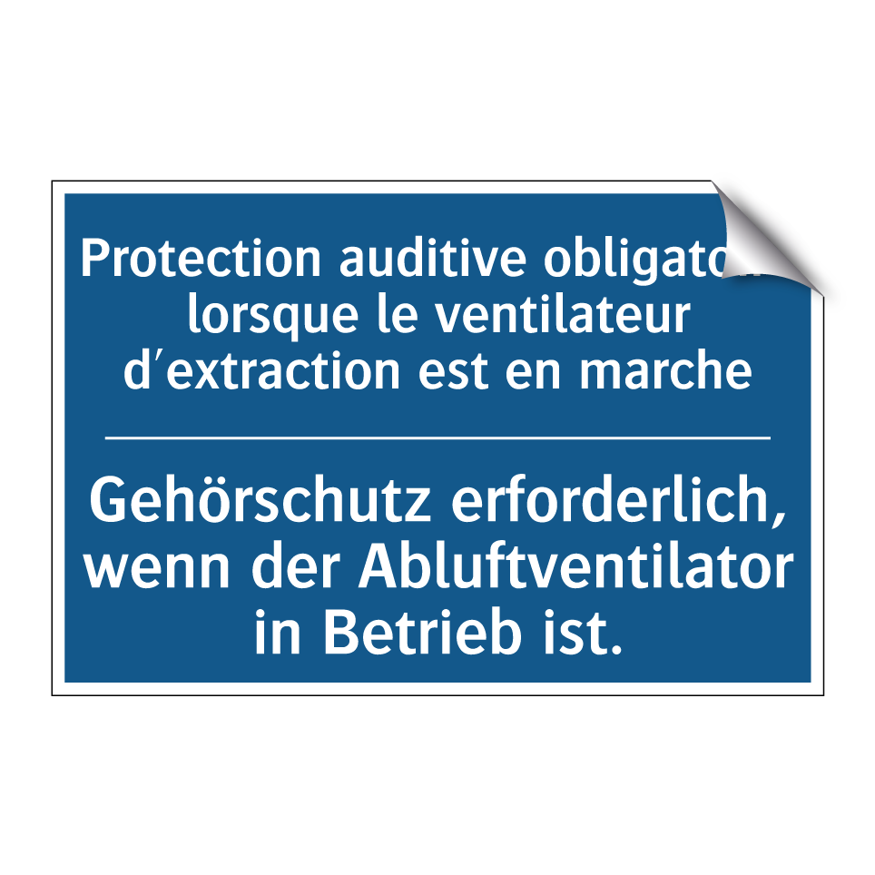 Gehörschutz erforderlich, wenn  /.../ - Protection auditive obligatoire  /.../