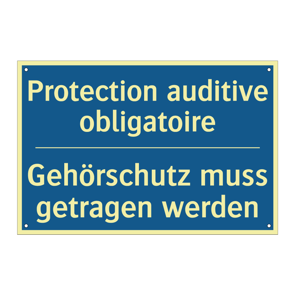 Gehörschutz muss getragen werden /.../ - Protection auditive obligatoire. /.../