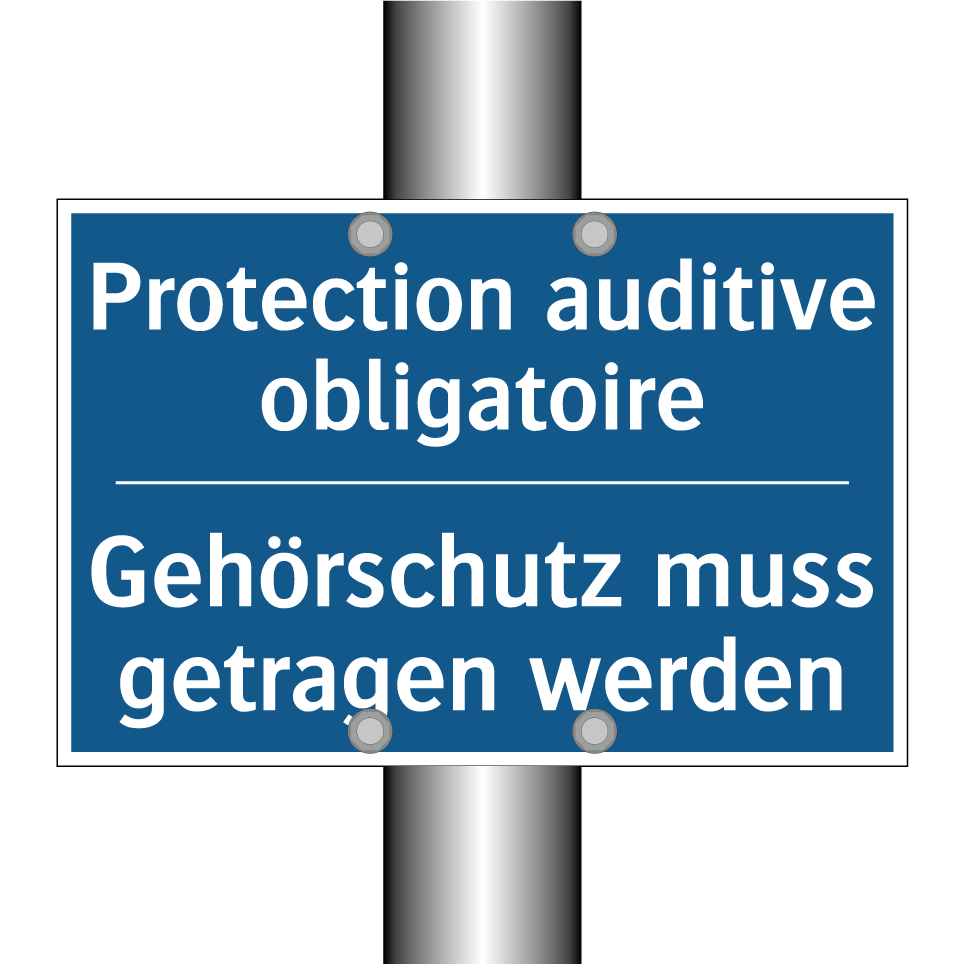 Gehörschutz muss getragen werden /.../ - Protection auditive obligatoire. /.../