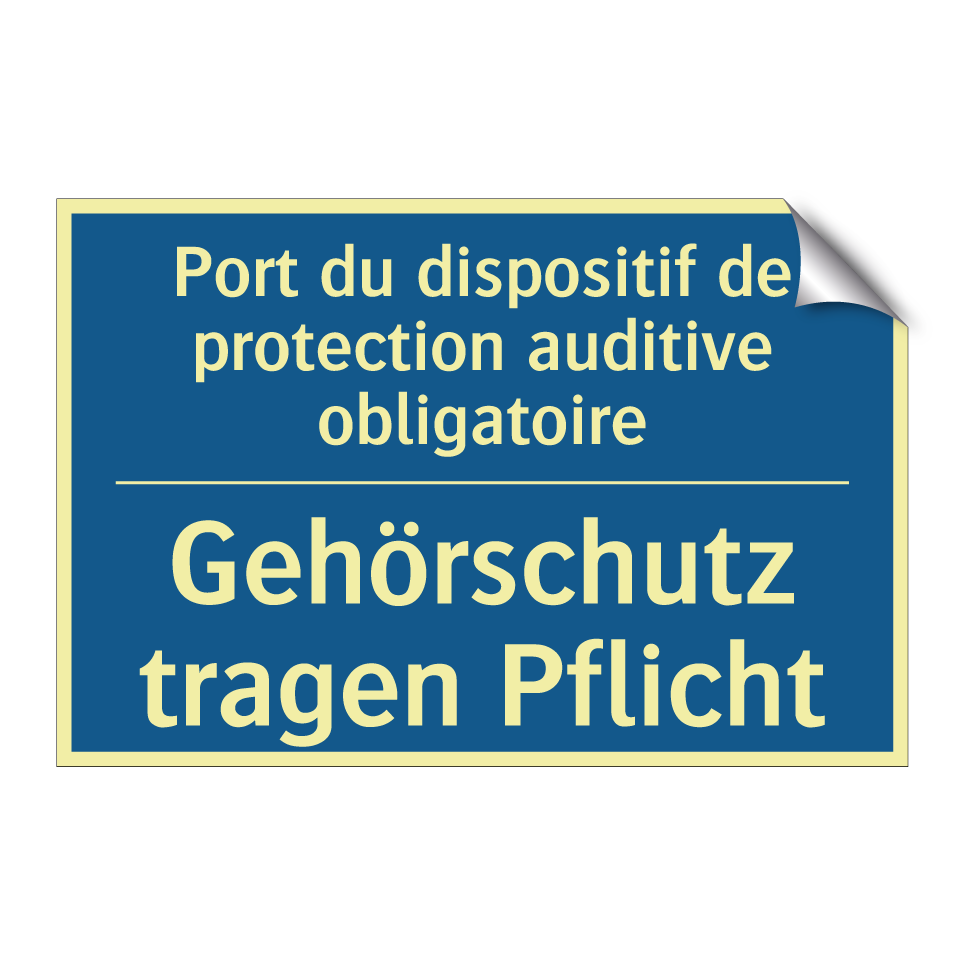 Gehörschutz tragen Pflicht - Port du dispositif de protection  /.../