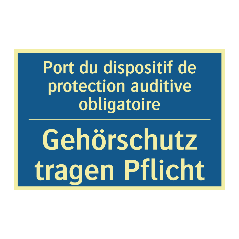Gehörschutz tragen Pflicht - Port du dispositif de protection  /.../