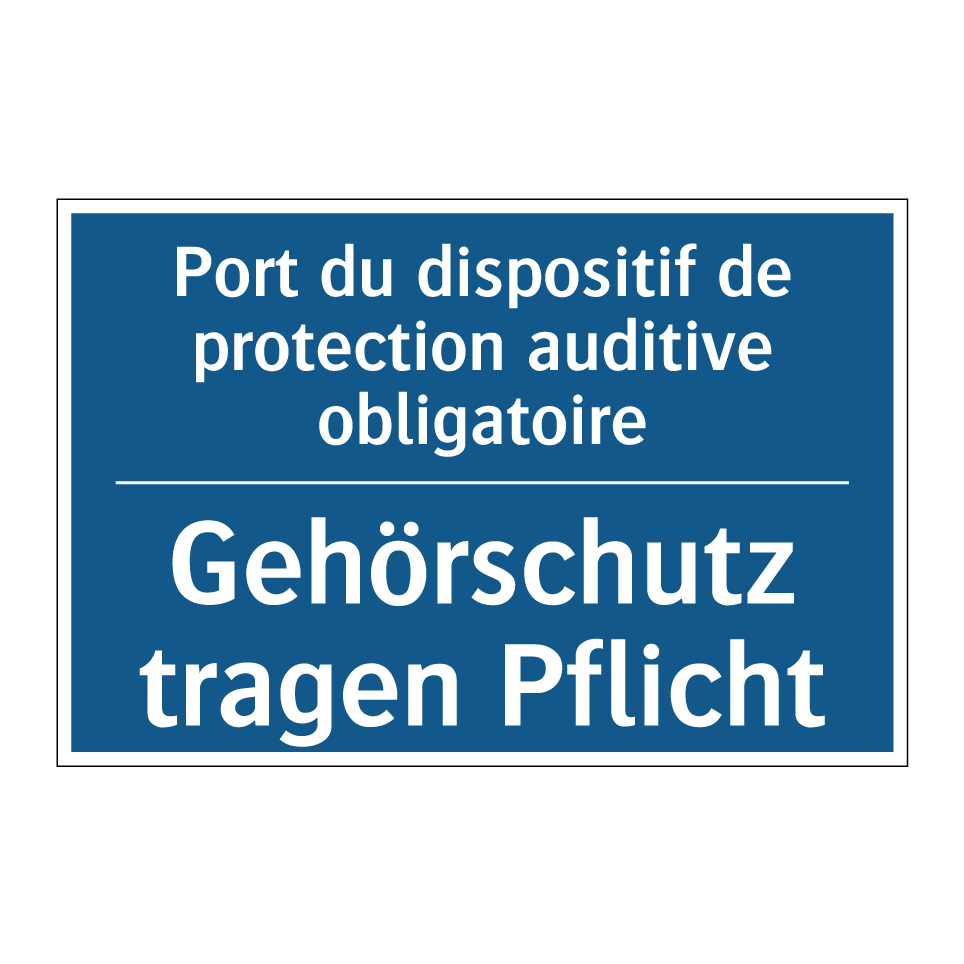 Gehörschutz tragen Pflicht - Port du dispositif de protection  /.../