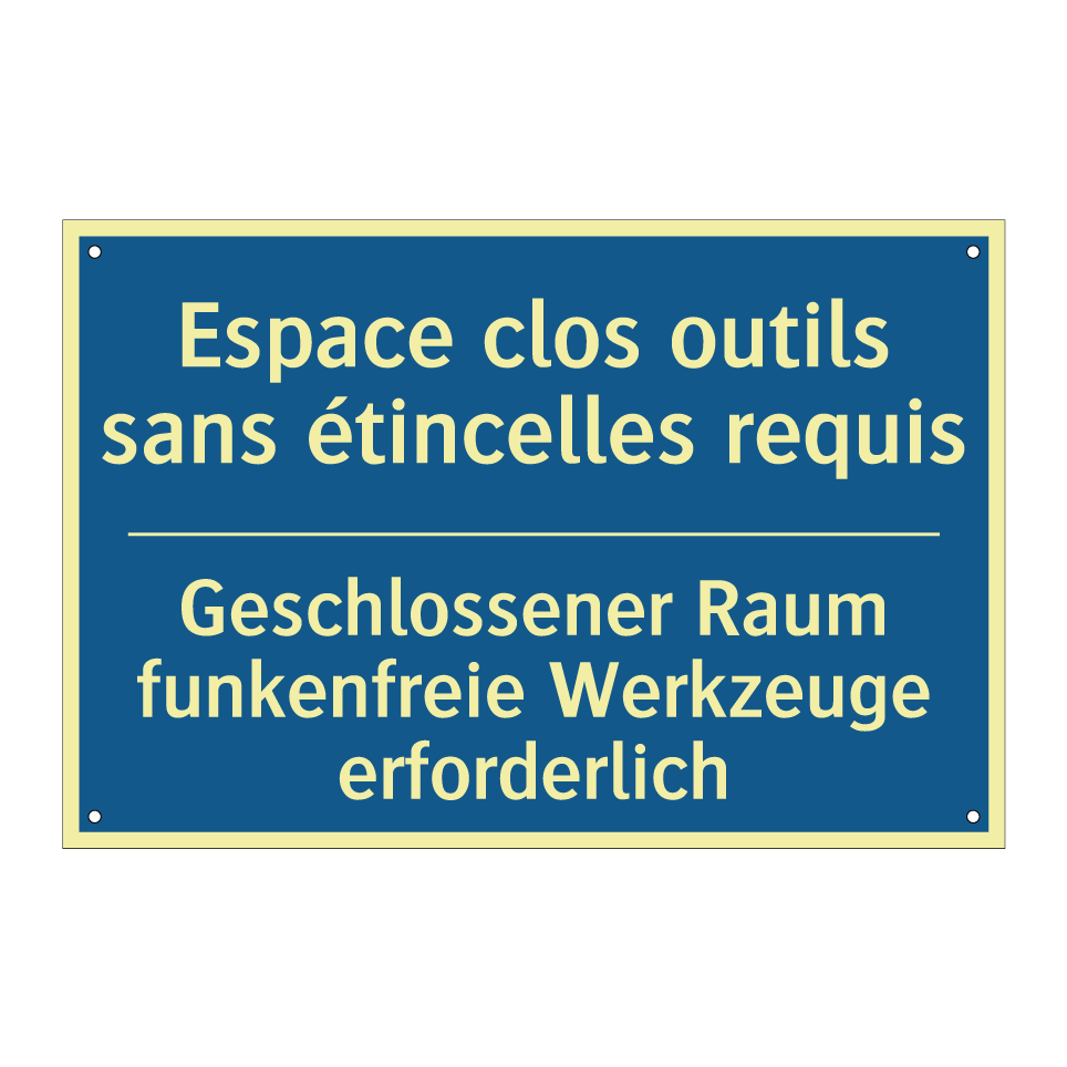Geschlossener Raum funkenfreie  /.../ - Espace clos outils sans étincelles  /.../