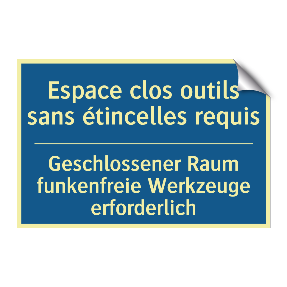 Geschlossener Raum funkenfreie  /.../ - Espace clos outils sans étincelles  /.../