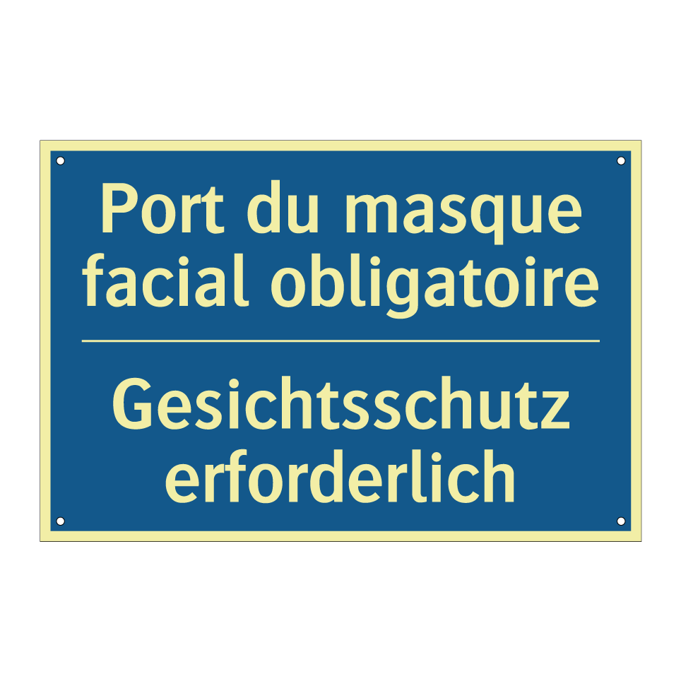 Gesichtsschutz erforderlich - Port du masque facial obligatoire /.../