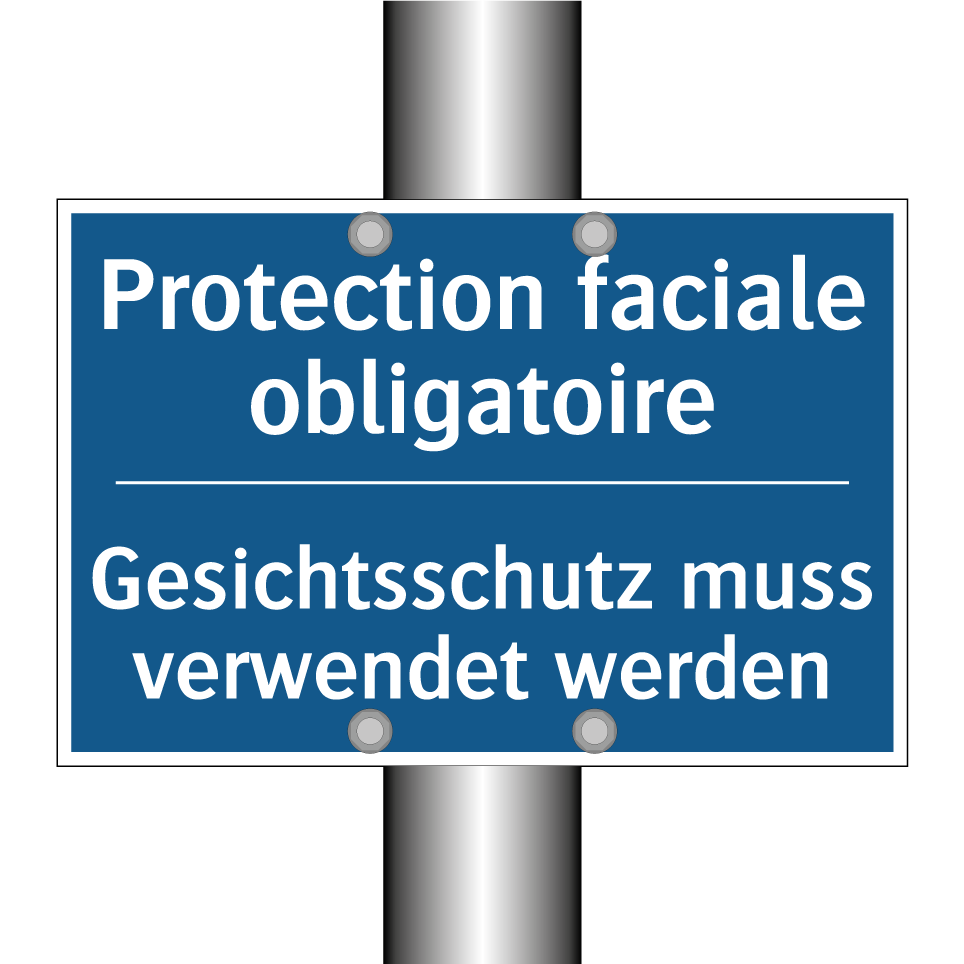 Gesichtsschutz muss verwendet  /.../ - Protection faciale obligatoire