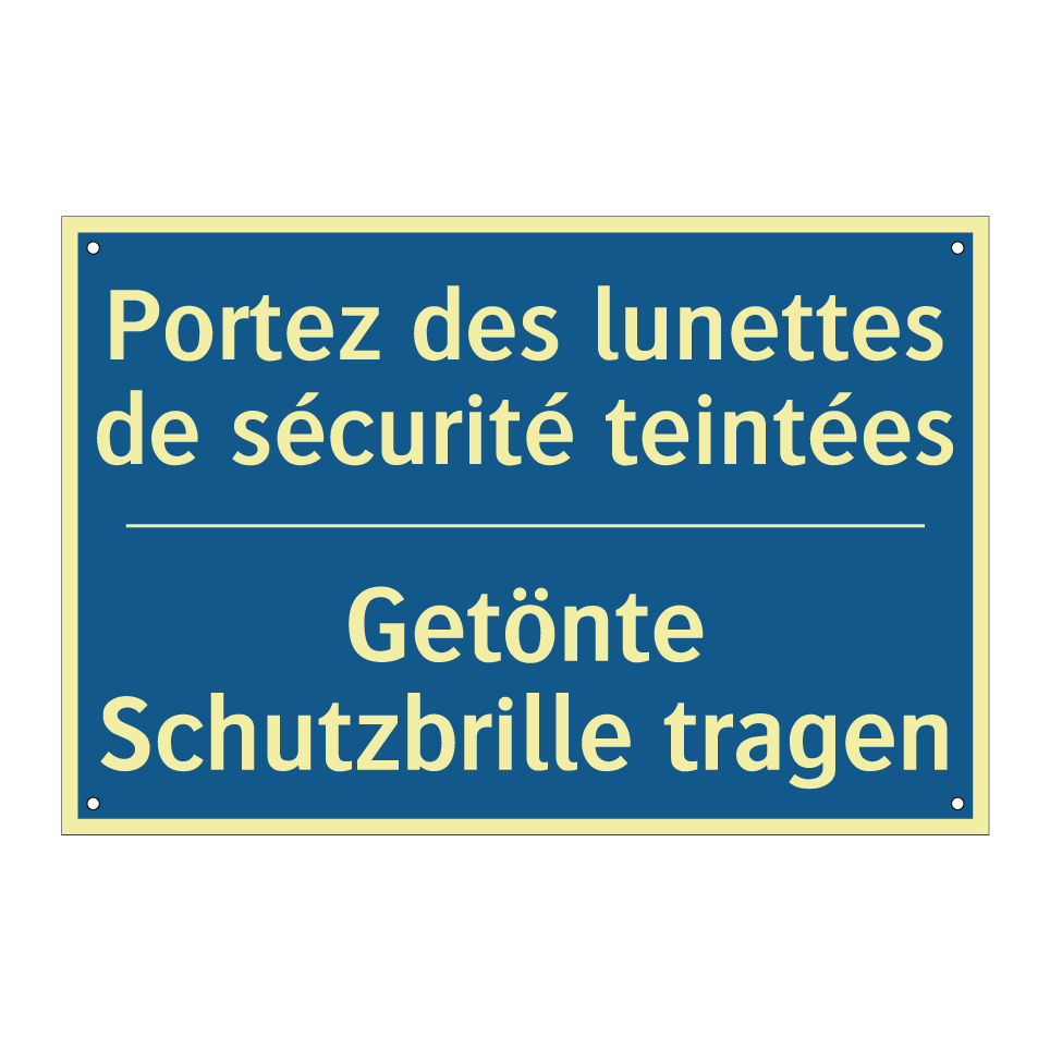 Getönte Schutzbrille tragen - Portez des lunettes de sécurité  /.../