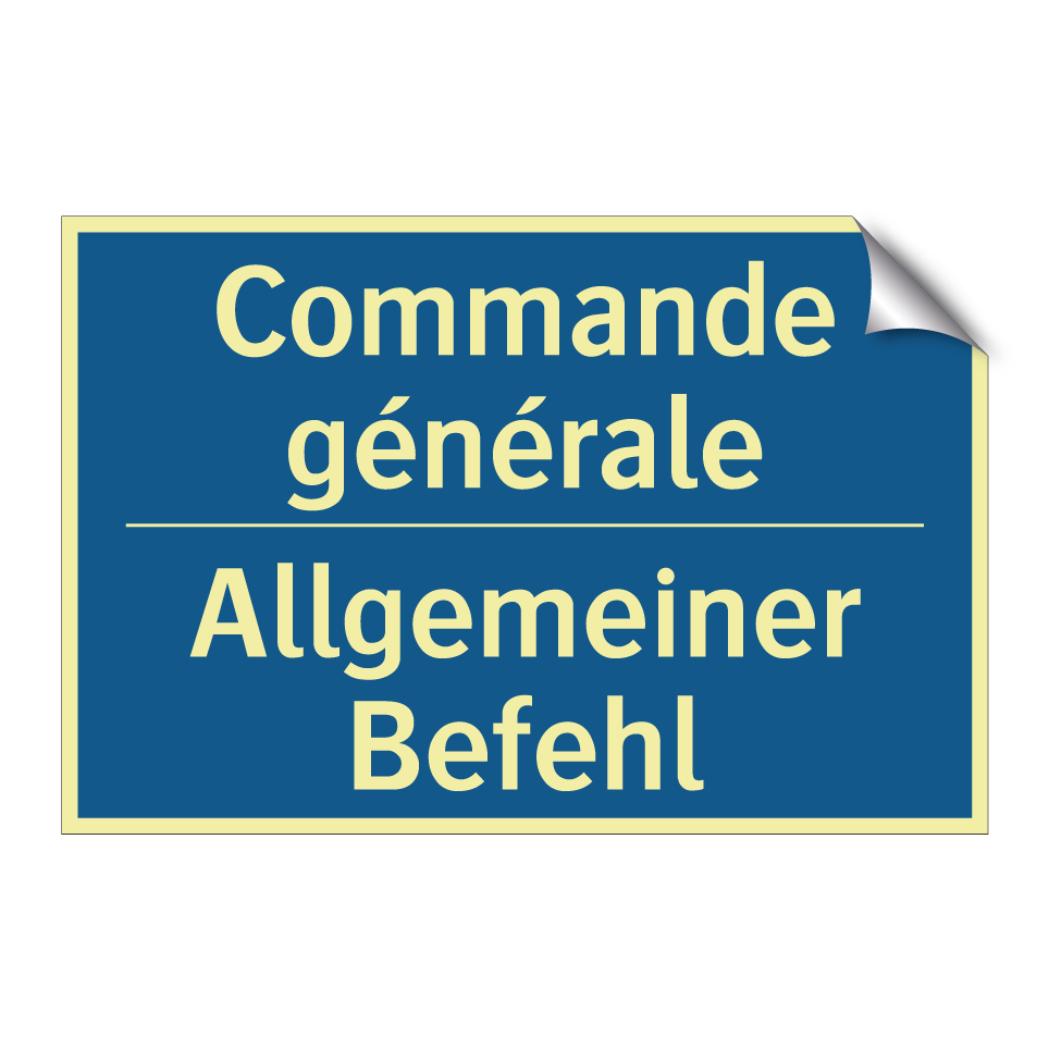 Allgemeiner Befehl - Commande générale