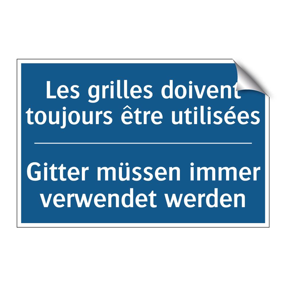 Gitter müssen immer verwendet  /.../ - Les grilles doivent toujours être  /.../