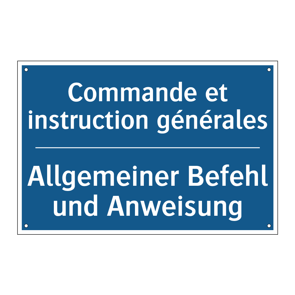 Allgemeiner Befehl und Anweisung /.../ - Commande et instruction générales /.../
