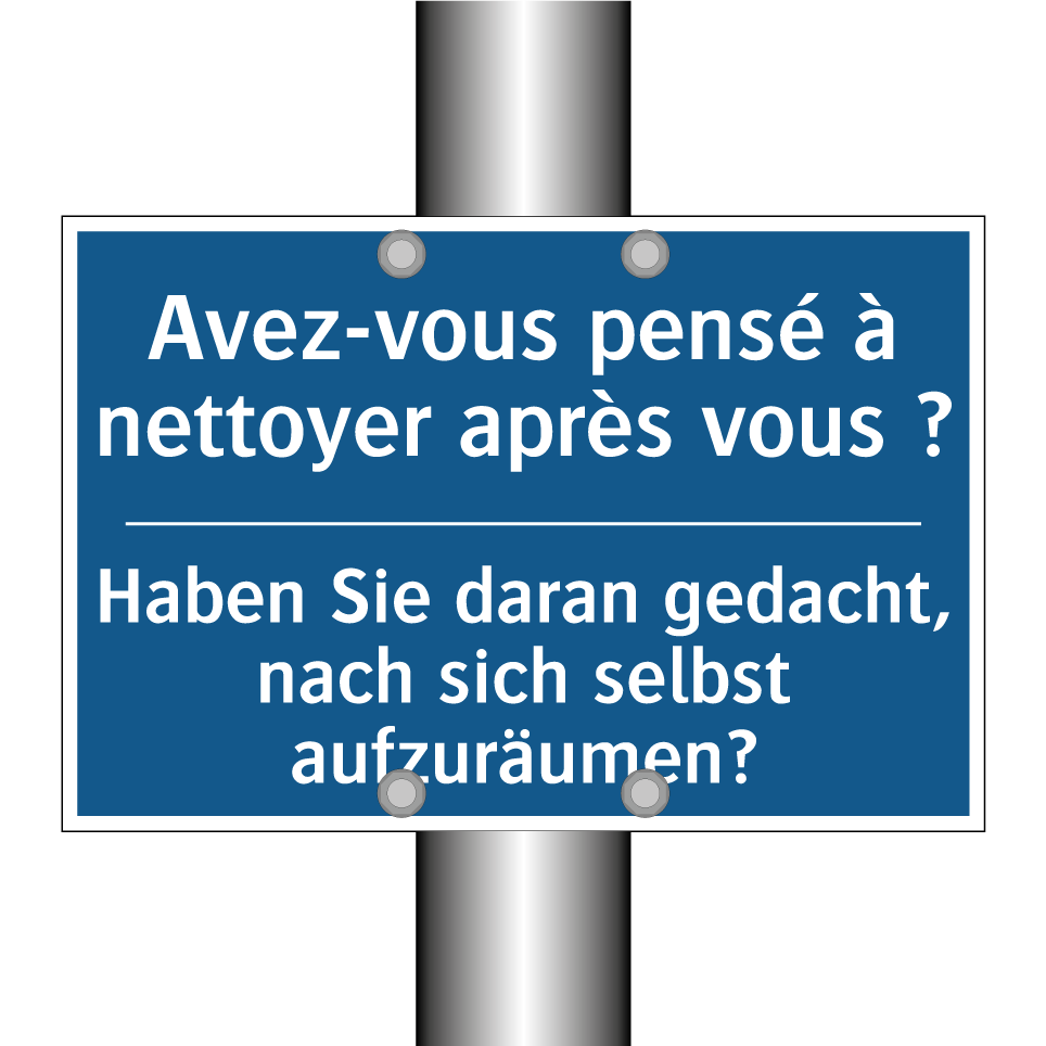 Haben Sie daran gedacht, nach  /.../ - Avez-vous pensé à nettoyer après  /.../