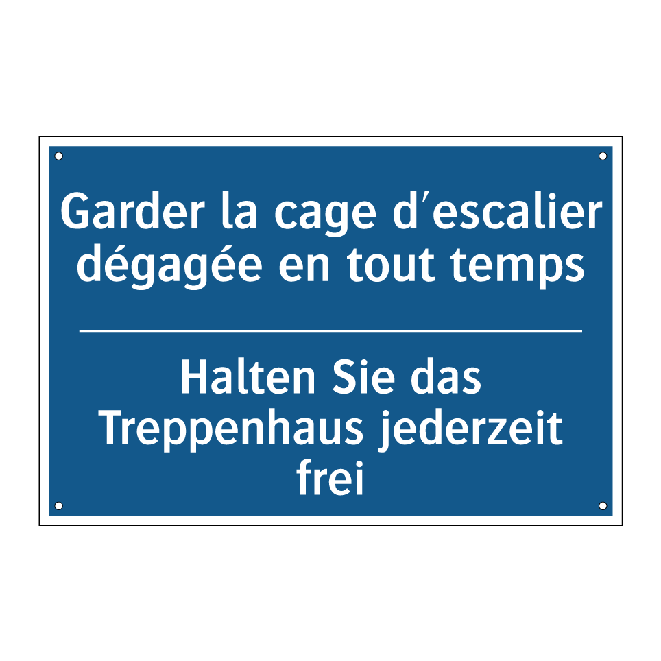 Halten Sie das Treppenhaus jederzeit  /.../ - Garder la cage d'escalier dégagée  /.../