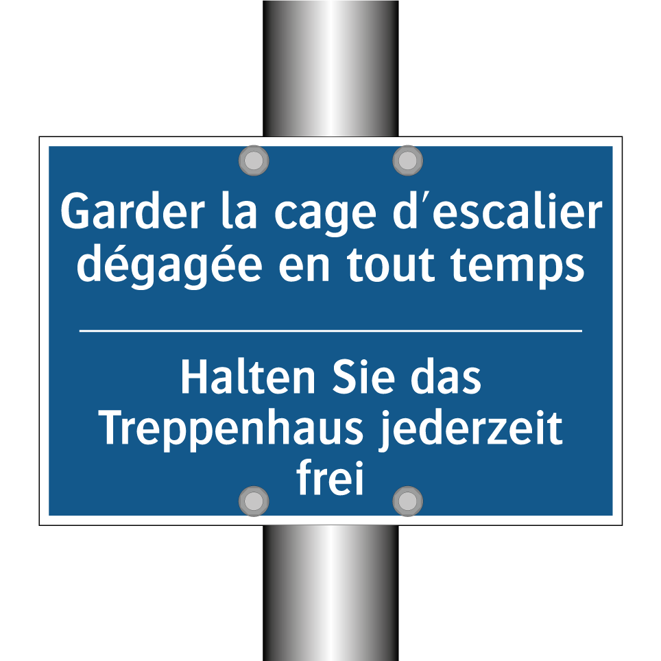 Halten Sie das Treppenhaus jederzeit  /.../ - Garder la cage d'escalier dégagée  /.../