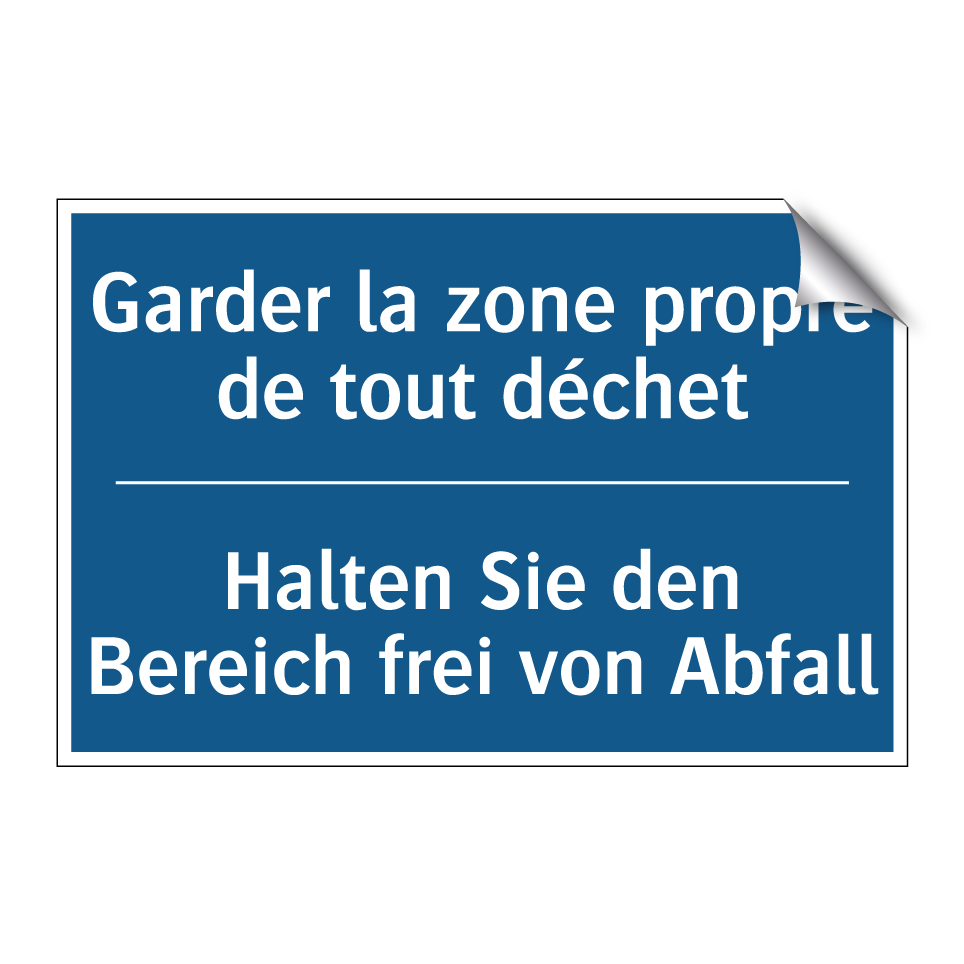 Halten Sie den Bereich frei von  /.../ - Garder la zone propre de tout  /.../
