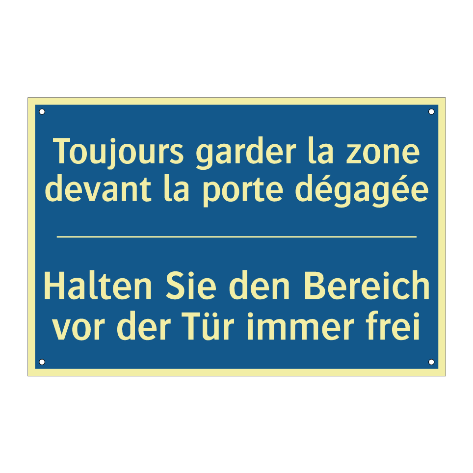 Halten Sie den Bereich vor der  /.../ - Toujours garder la zone devant  /.../
