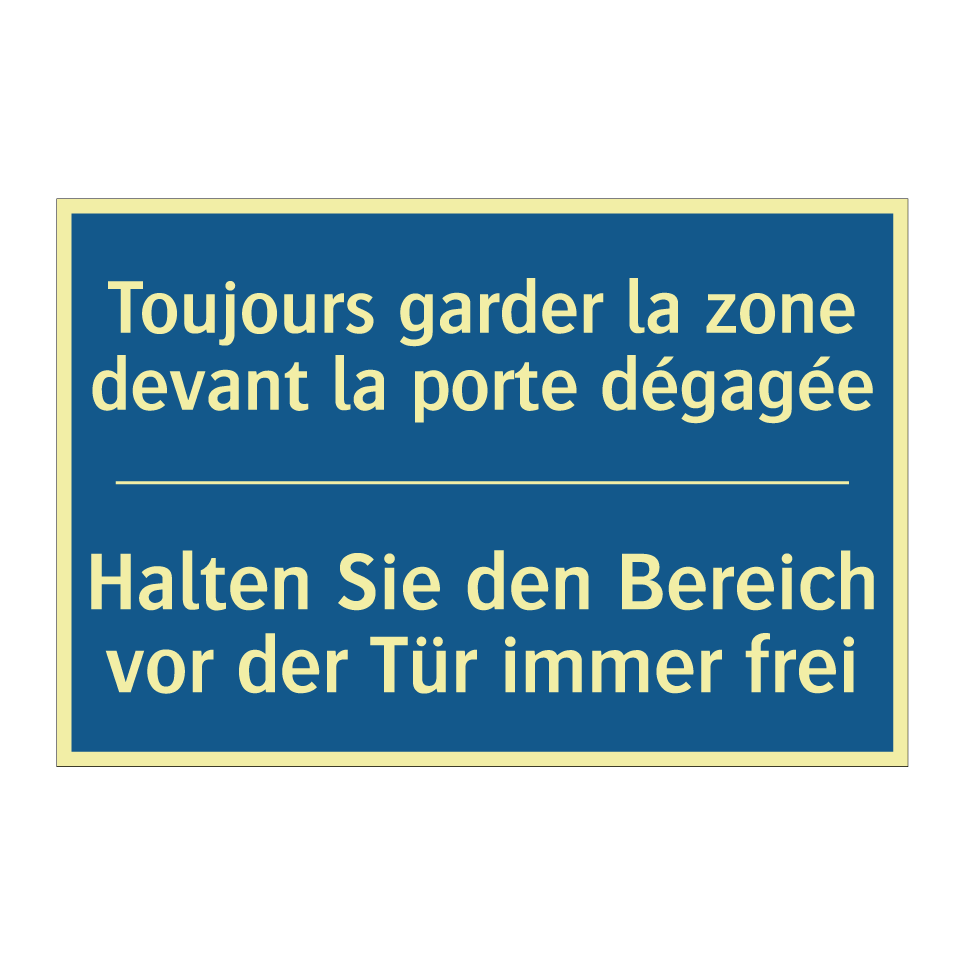 Halten Sie den Bereich vor der  /.../ - Toujours garder la zone devant  /.../