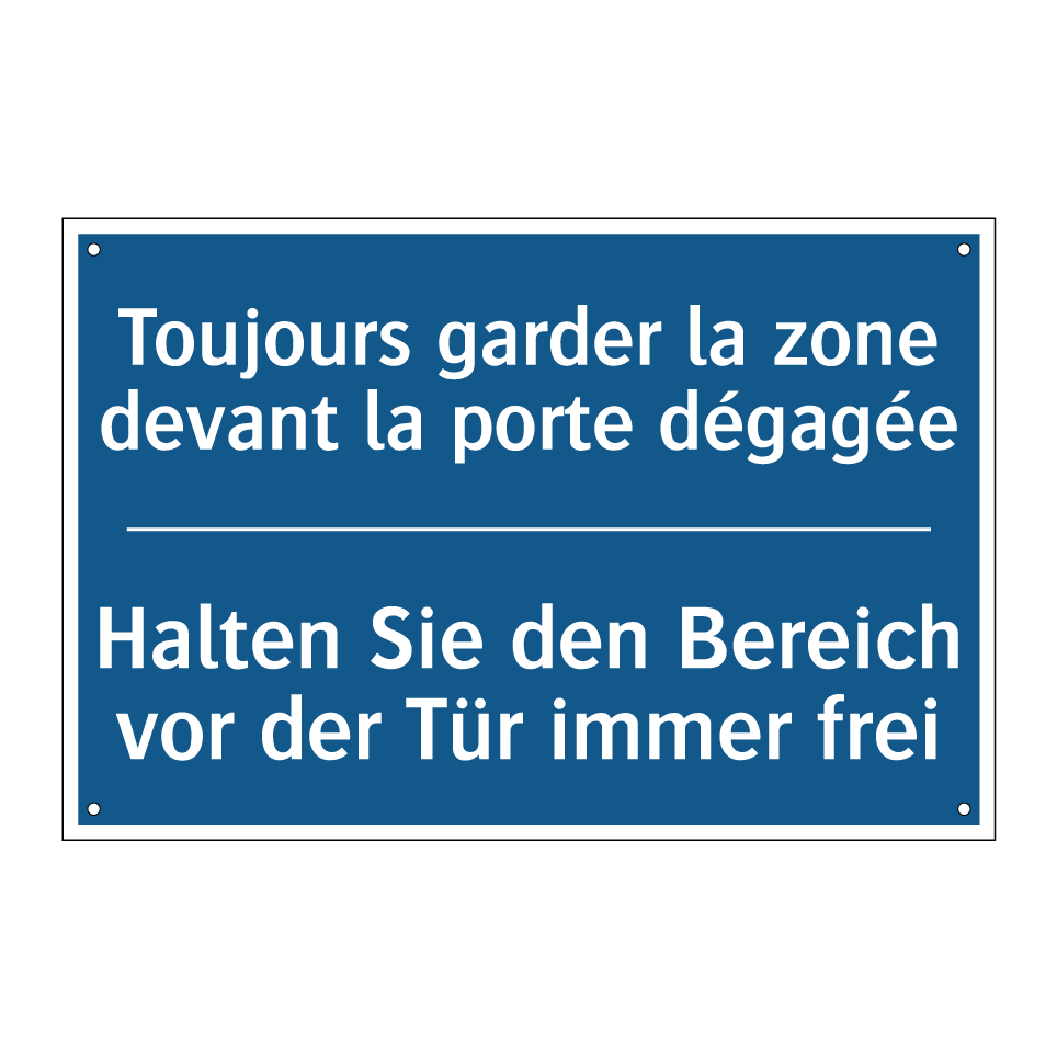 Halten Sie den Bereich vor der  /.../ - Toujours garder la zone devant  /.../