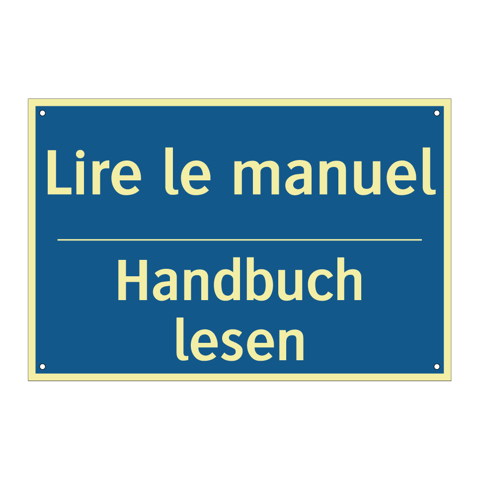 Handbuch lesen - Lire le manuel