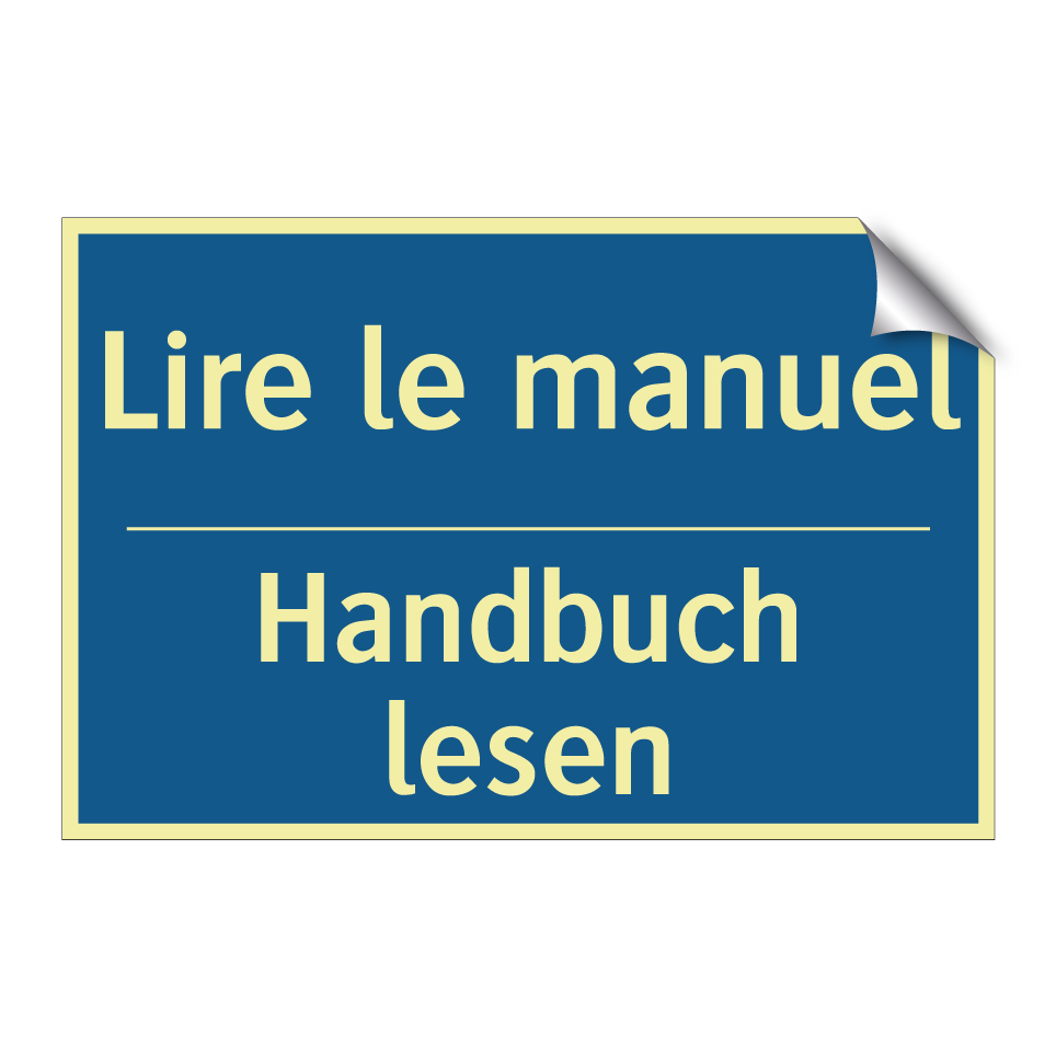 Handbuch lesen - Lire le manuel
