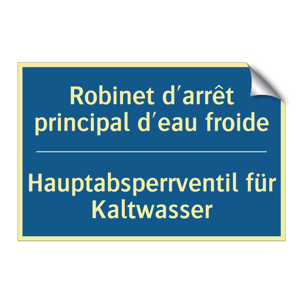 Hauptabsperrventil für Kaltwasser /.../ - Robinet d'arrêt principal d'eau  /.../