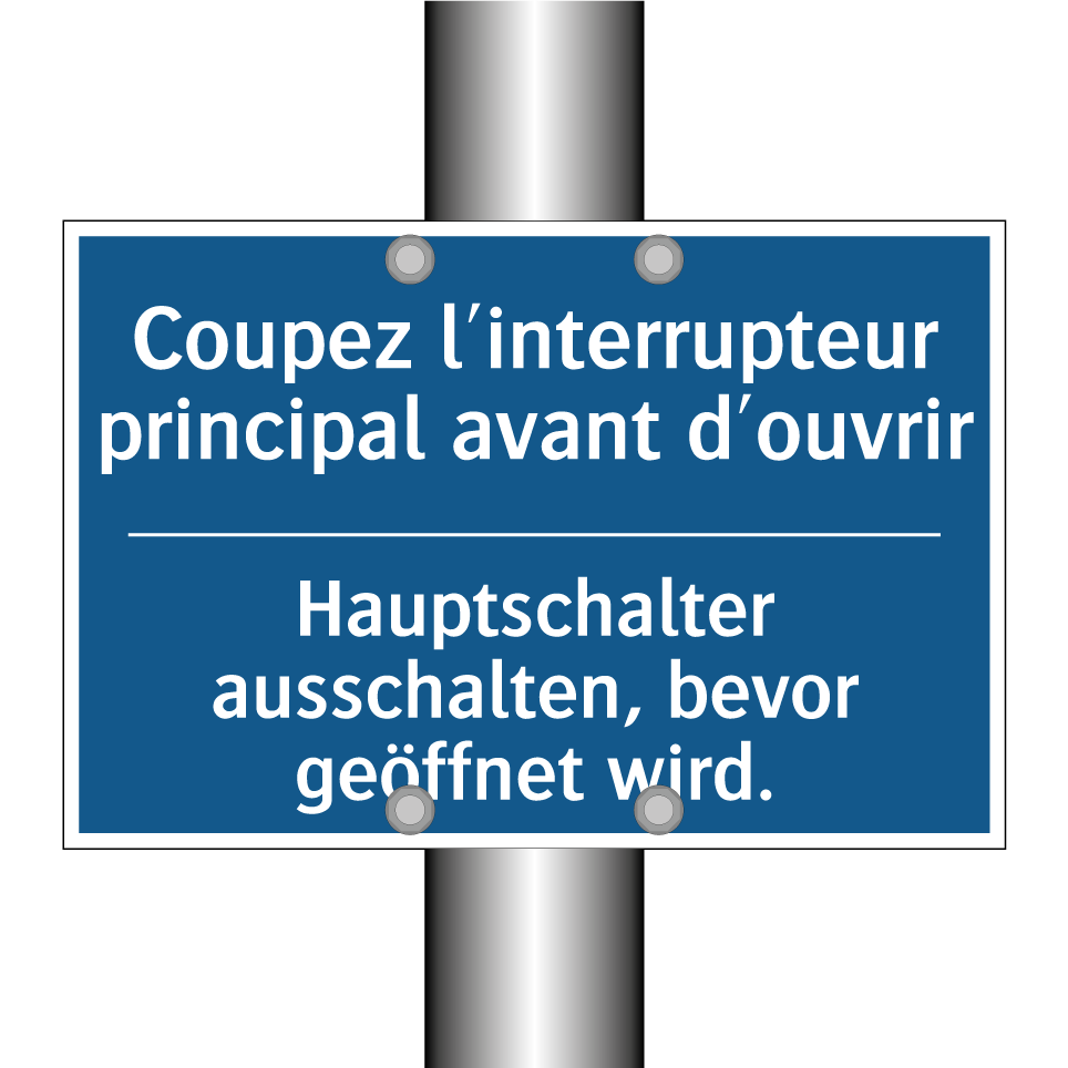 Hauptschalter ausschalten, bevor  /.../ - Coupez l'interrupteur principal  /.../