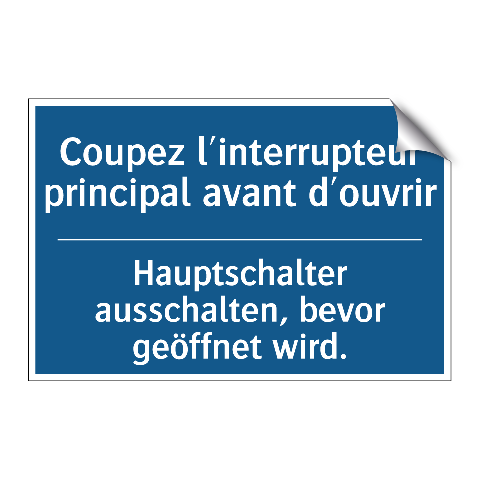 Hauptschalter ausschalten, bevor  /.../ - Coupez l'interrupteur principal  /.../