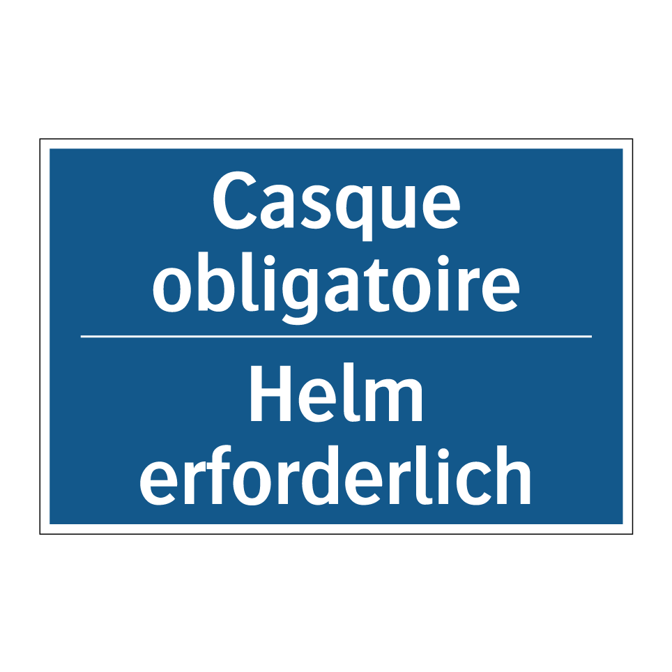 Helm erforderlich - Casque obligatoire