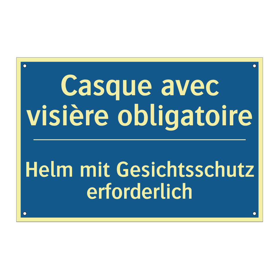 Helm mit Gesichtsschutz erforderlich /.../ - Casque avec visière obligatoire /.../