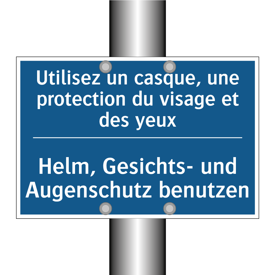 Helm, Gesichts- und Augenschutz  /.../ - Utilisez un casque, une protection  /.../
