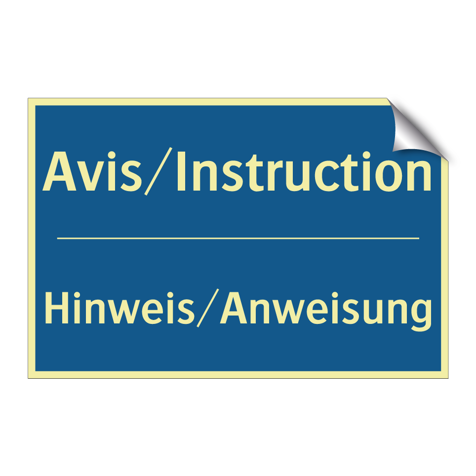 Hinweis/Anweisung - Avis/Instruction