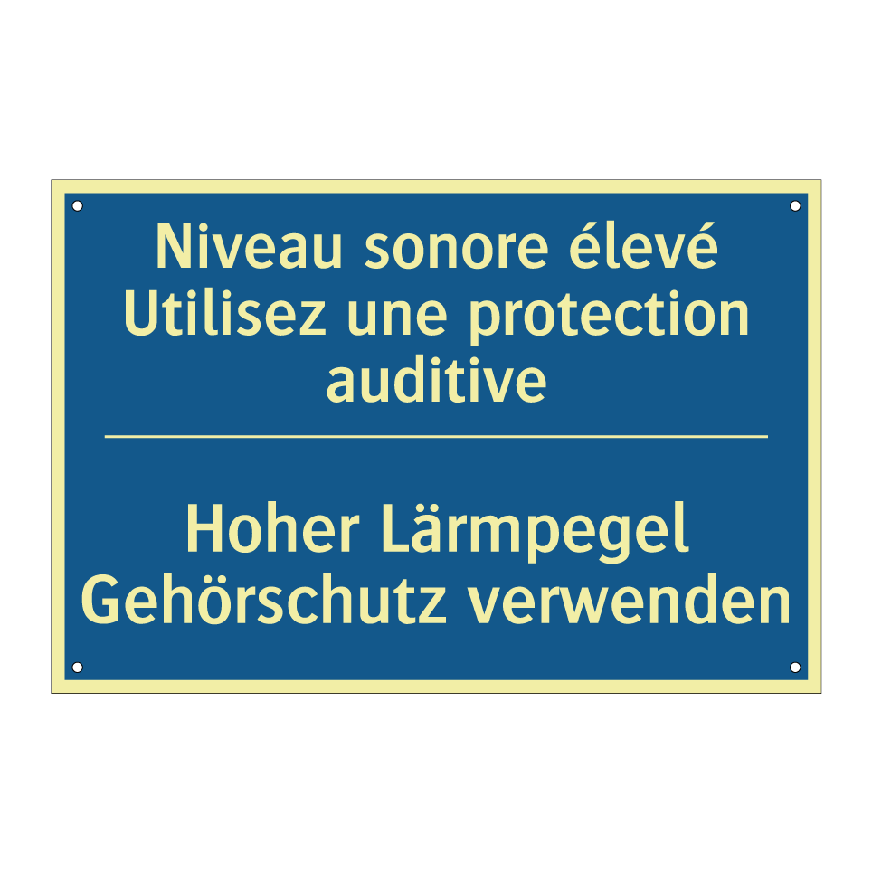 Hoher Lärmpegel Gehörschutz verwenden /.../ - Niveau sonore élevé Utilisez une  /.../