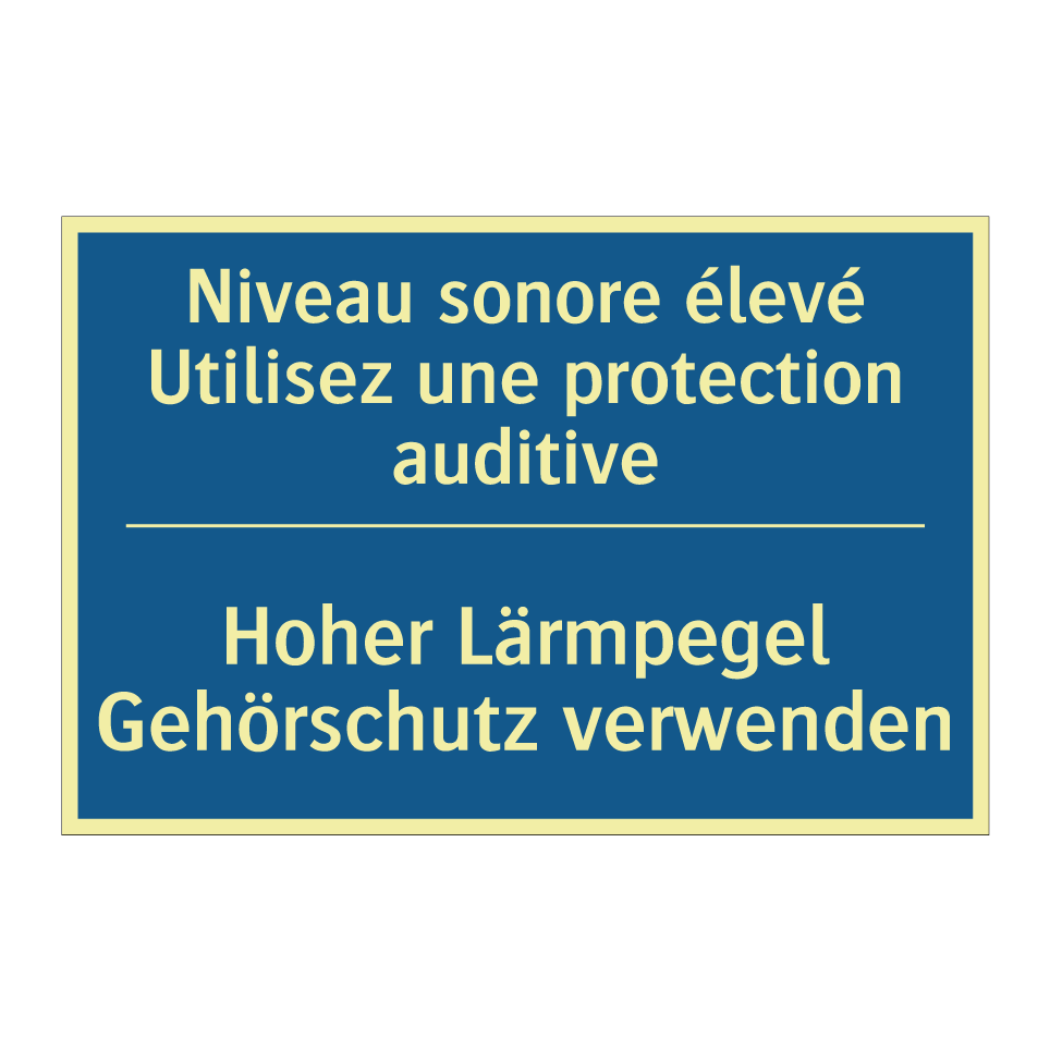 Hoher Lärmpegel Gehörschutz verwenden /.../ - Niveau sonore élevé Utilisez une  /.../