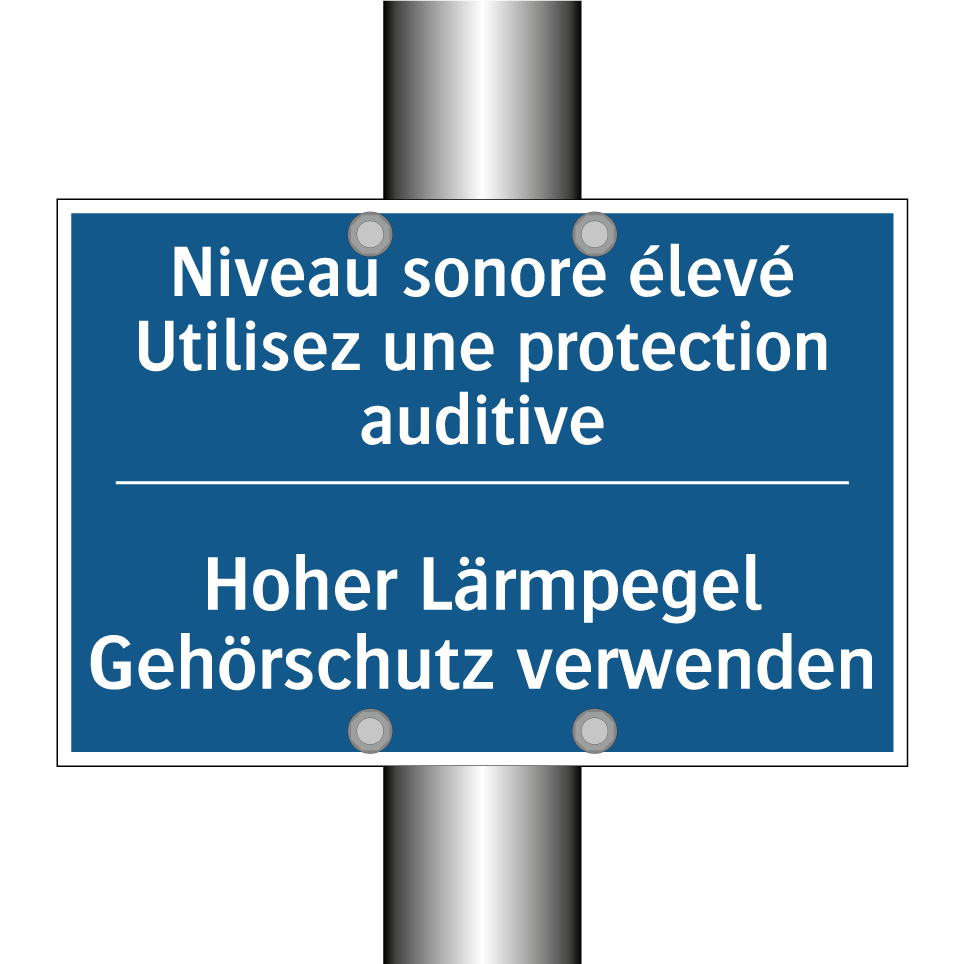 Hoher Lärmpegel Gehörschutz verwenden /.../ - Niveau sonore élevé Utilisez une  /.../
