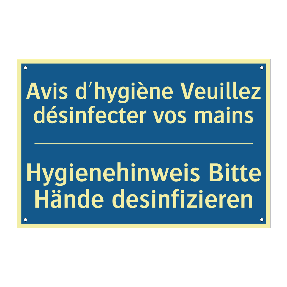 Hygienehinweis Bitte Hände desinfizieren /.../ - Avis d'hygiène Veuillez désinfecter  /.../