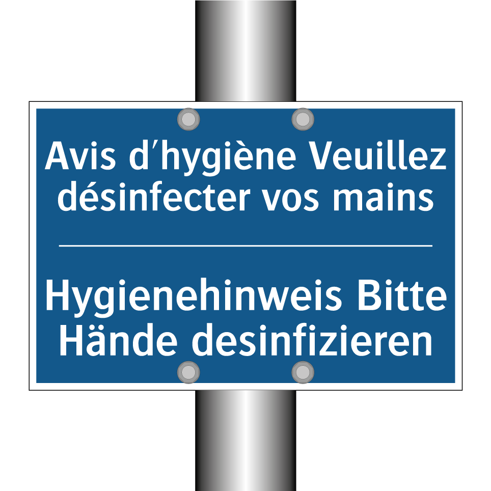 Hygienehinweis Bitte Hände desinfizieren /.../ - Avis d'hygiène Veuillez désinfecter  /.../