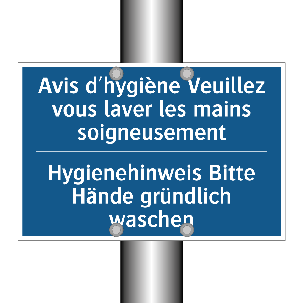 Hygienehinweis Bitte Hände gründlich  /.../ - Avis d'hygiène Veuillez vous laver  /.../