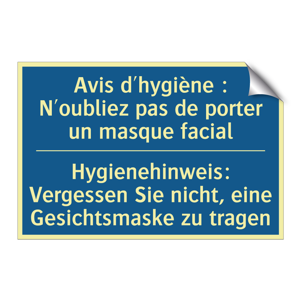 Hygienehinweis: Vergessen Sie  /.../ - Avis d'hygiène : N'oubliez pas  /.../