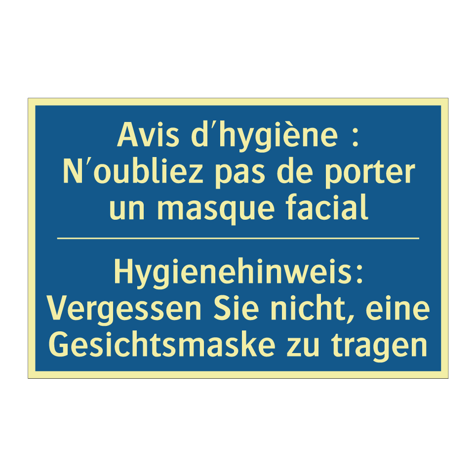 Hygienehinweis: Vergessen Sie  /.../ - Avis d'hygiène : N'oubliez pas  /.../