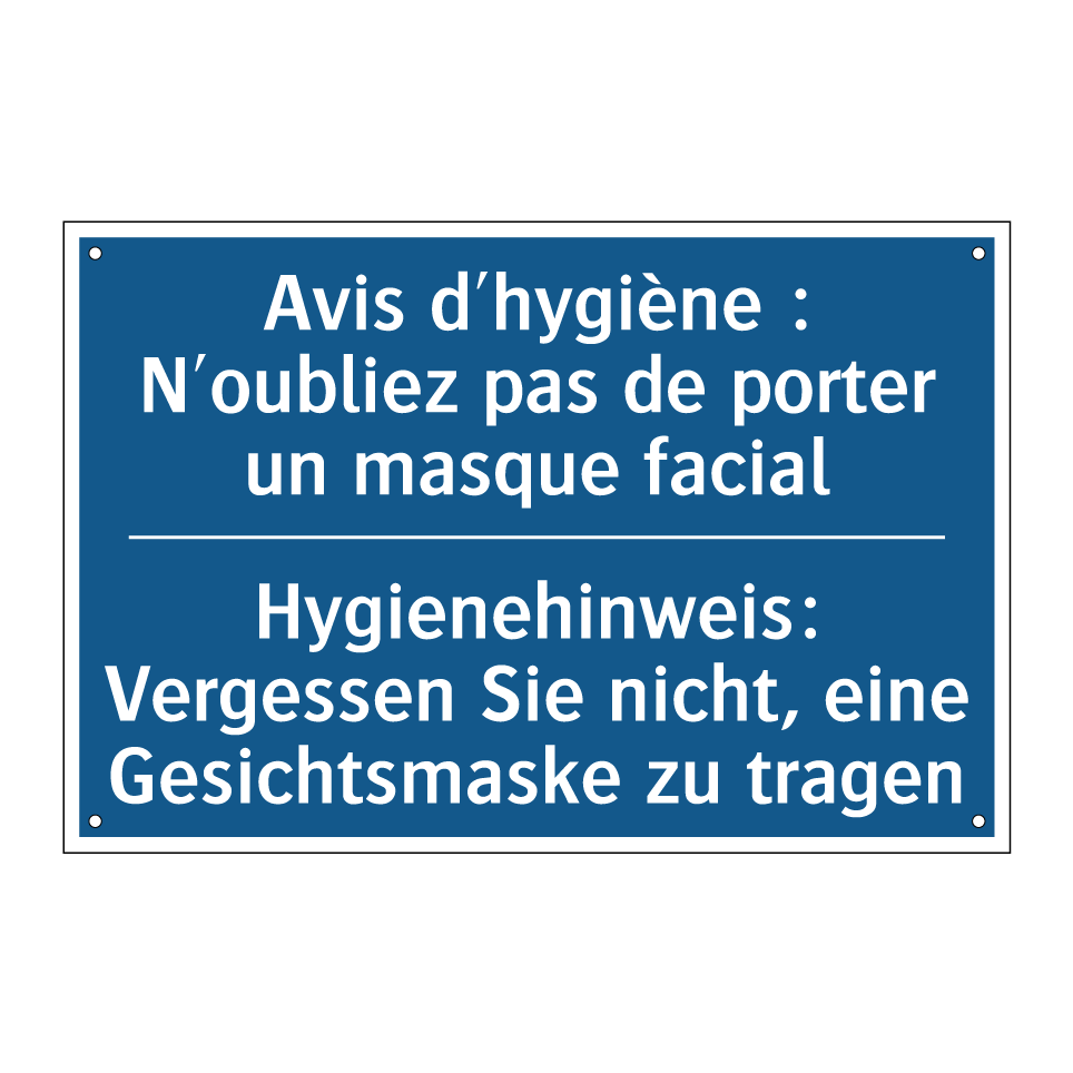 Hygienehinweis: Vergessen Sie  /.../ - Avis d'hygiène : N'oubliez pas  /.../