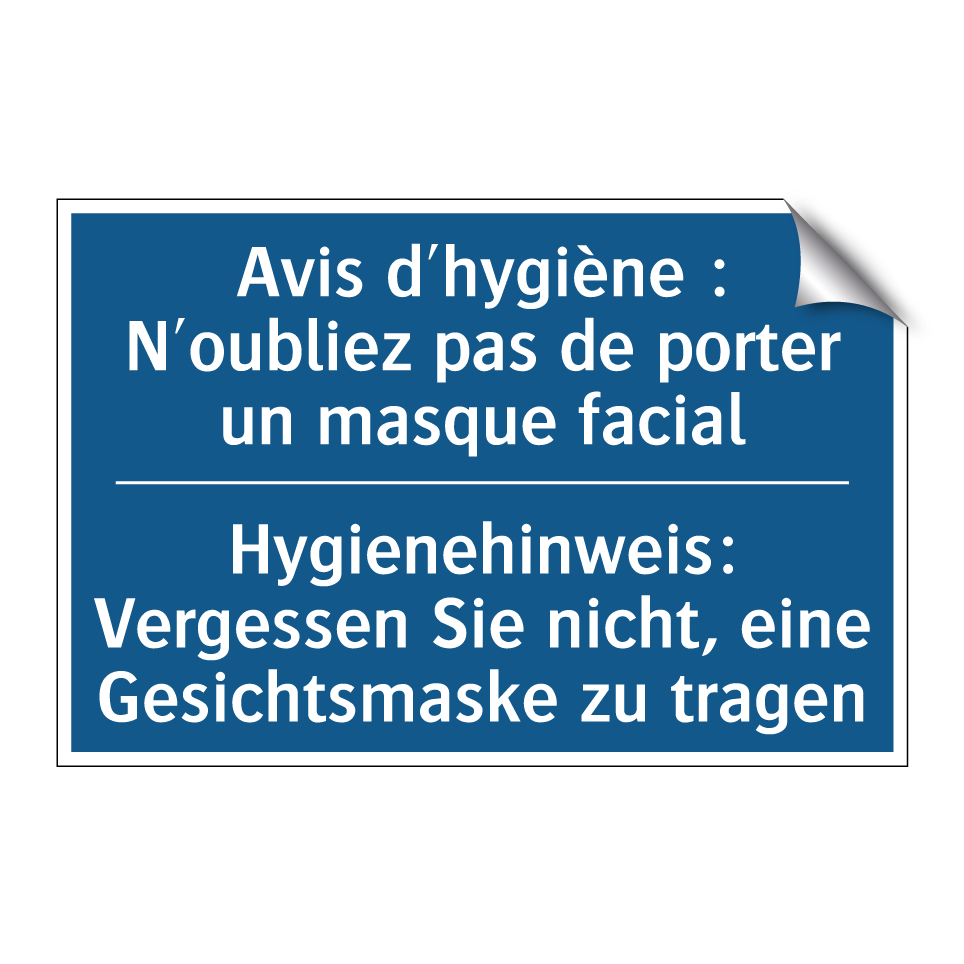 Hygienehinweis: Vergessen Sie  /.../ - Avis d'hygiène : N'oubliez pas  /.../