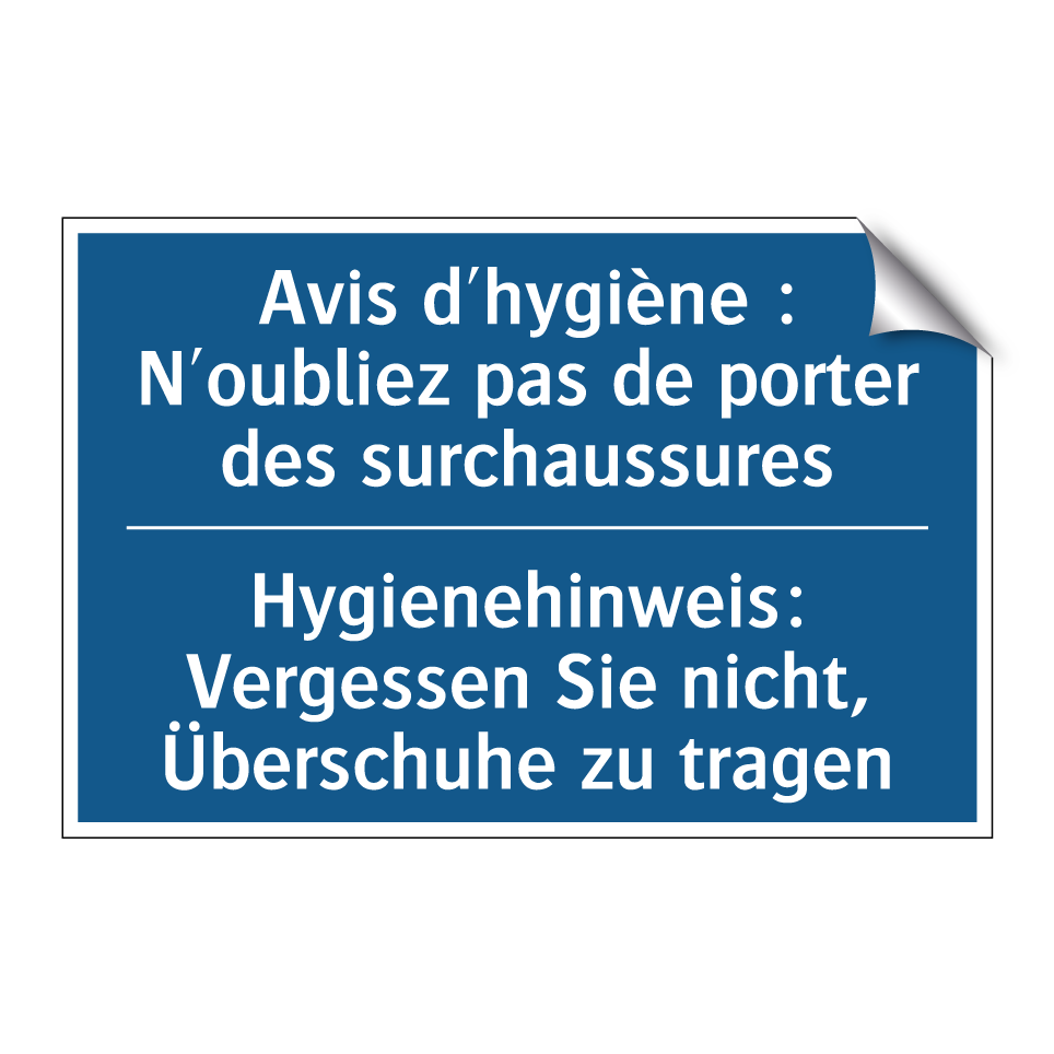 Hygienehinweis: Vergessen Sie  /.../ - Avis d'hygiène : N'oubliez pas  /.../