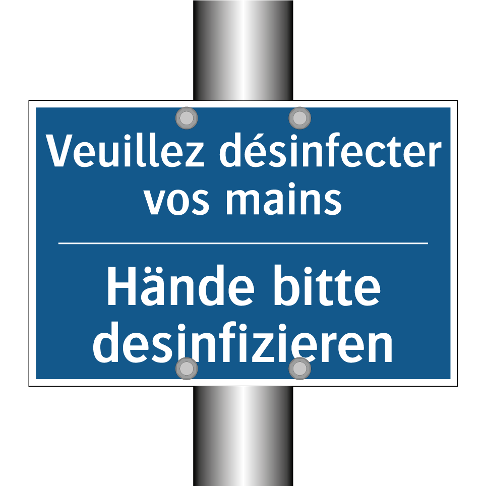 Hände bitte desinfizieren - Veuillez désinfecter vos mains