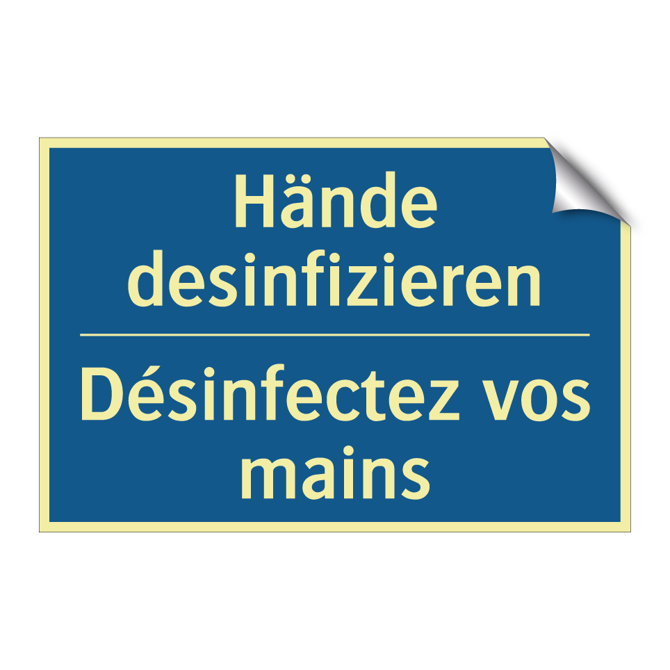 Hände desinfizieren - Désinfectez vos mains